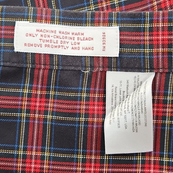 Brooks Brothers 346 Shirt Men's XL Red Black Plaid Old Money Non-Iron EUC LN - Picture 4 of 14